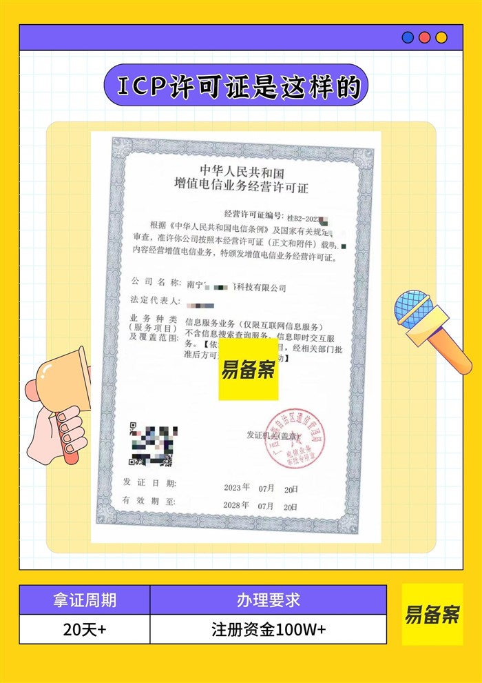 ICP許可證詳細(xì)信息