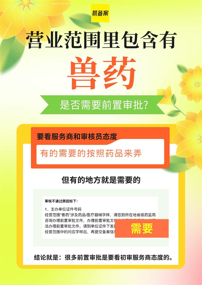 獸藥前置審批審核不通過原因