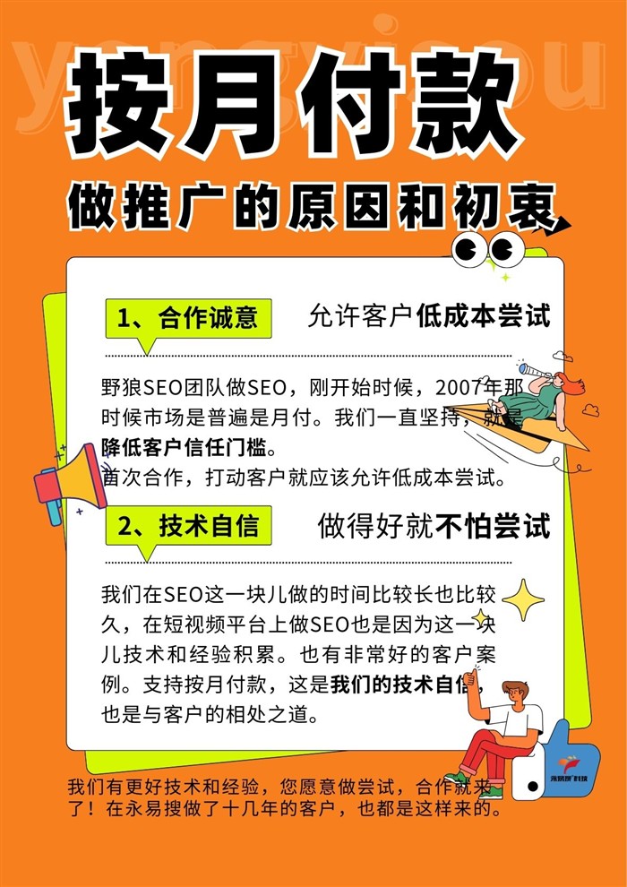 永易搜按月付款做推廣